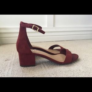 Burgundy Block Heels